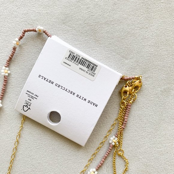 SOLD. Madewell Floral Beaded and Coin Necklace Set - Picture 5 of 5